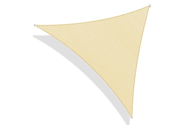 14' x 14' x 14' Beige Triangle Canopy，Polyester 160 GSM